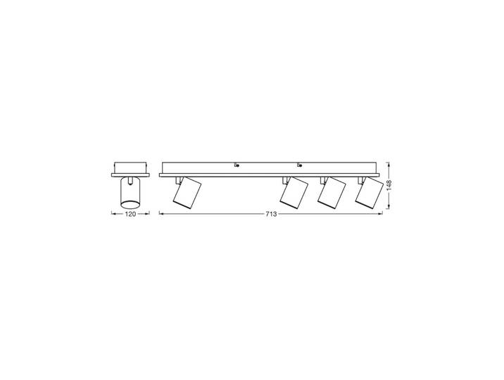 OSRAM LED-Deckenstrahler MARS CLICK-SELECT, 4 Spots, schwarz CLICK-SELECT, schwarz, für Wohn- / Esszimmer, Metall, Modern, LED Deckenlampe