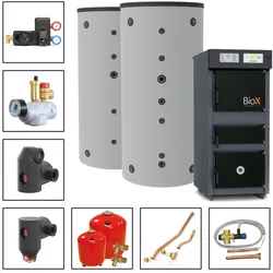 Solarbayer Holzvergaserset BioX 25 - 1B Variante B mit 1xSLS-800 und 1xSLS-800S