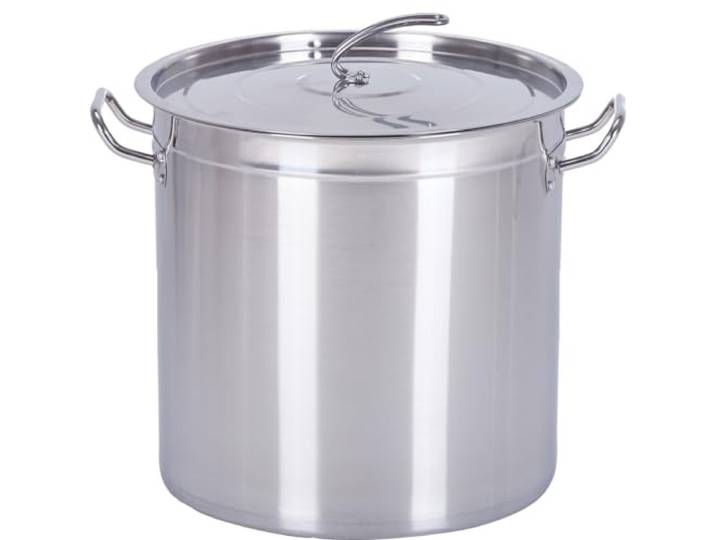 HOOZ Gastronomie Kochtopf Suppentopf - 15 bis 270 Liter Edelstahl Kochtöpfe - ideal geeignet für alle Herdarten & große Küchen - Gastro Topfset (130L)