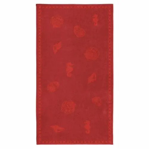 Seahorse Strandlaken Shells Rood 100 x 200 cm
