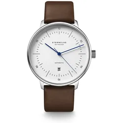 STERNGLAS - NAOS XL - AUTOMATIK - weiß - silber - premium dunkelbraun / 42MM