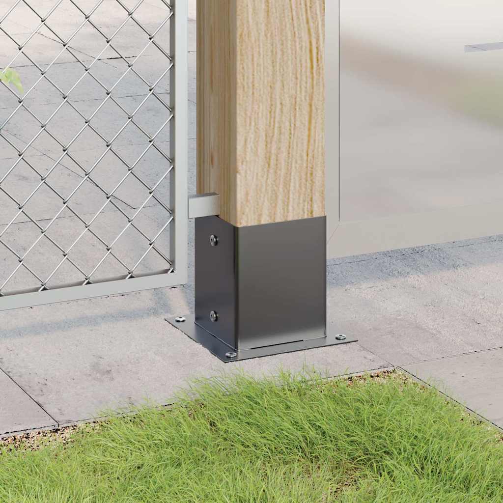vidaXL Bases de poteau carrées 4 pcs anthracite 121x121 mm