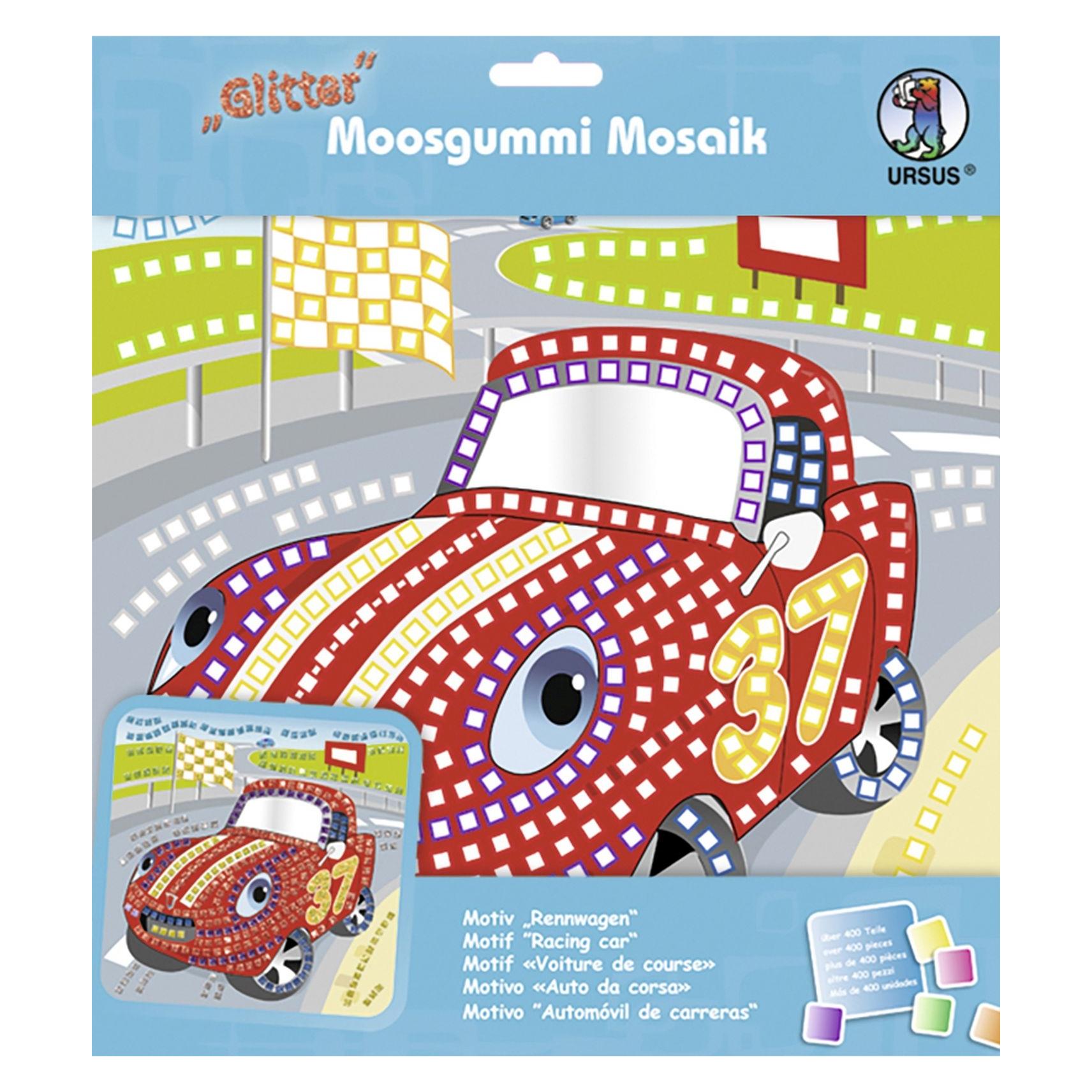 Ursus Moosgummi Mosaik Glitter Rennwagen (8420007)