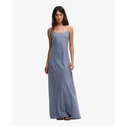 Superdry für Damen. W8012119A Bedrucktes Maxikleid blau (XS), Lässig, Viskose, Ärmellos / Hosenträger