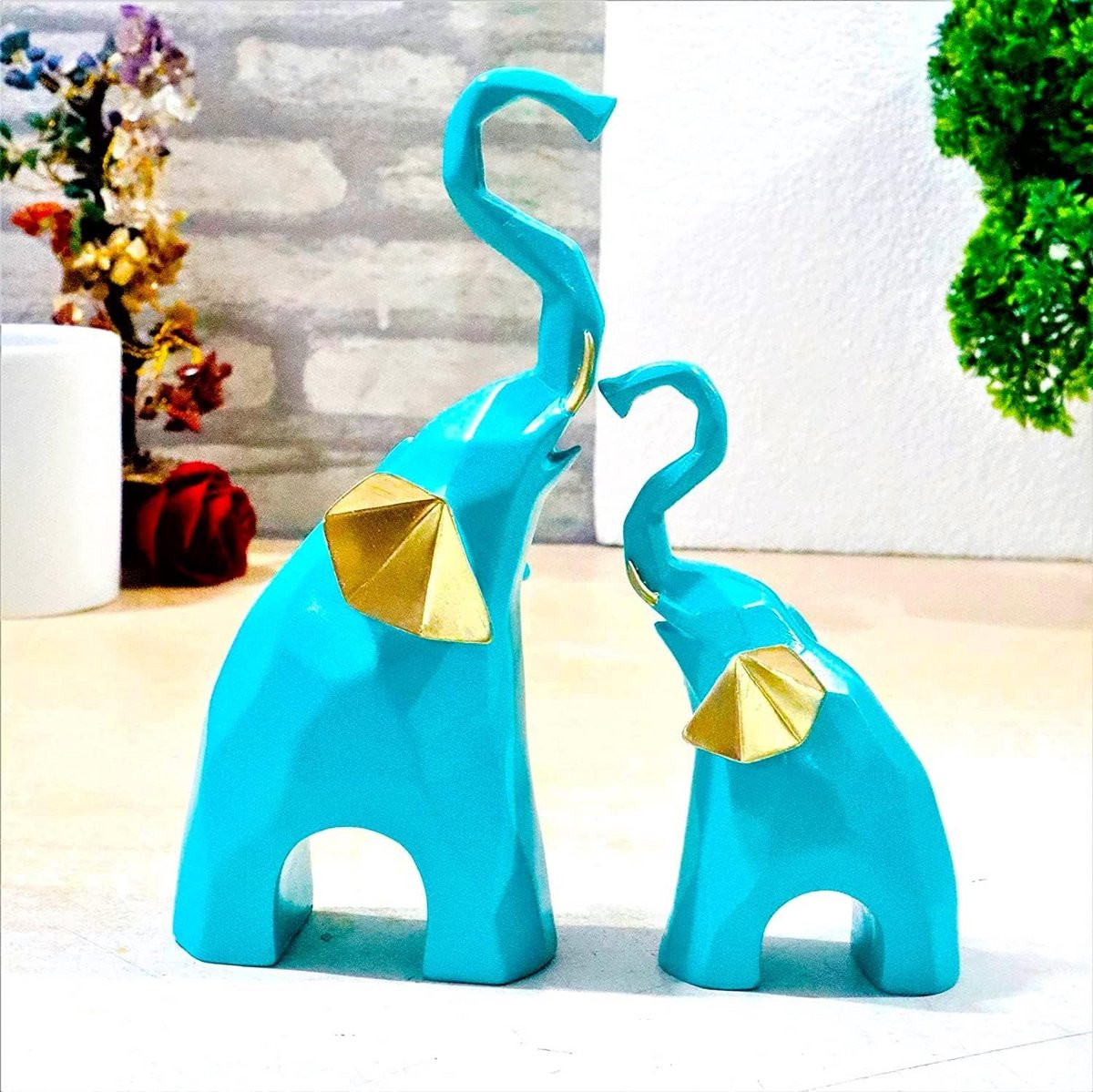 Decoratief polyresin olifant standbeeld voor woonkamer interieur en wanddecoratie