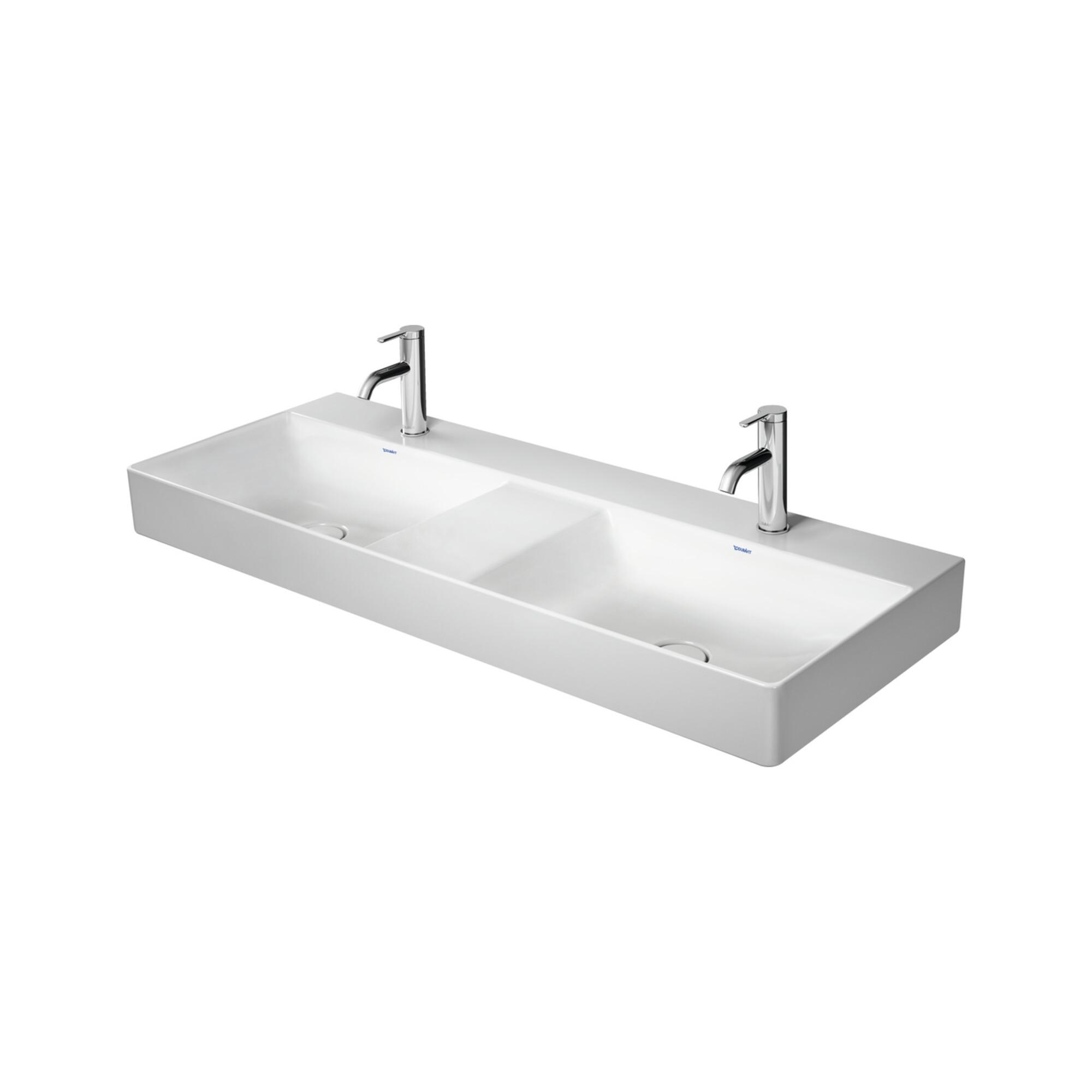 Duravit Möbel-Doppelwaschtisch DuraSquare 120x47cm, o. ÜL, m HLB, o. HL, weiß (2353120070)