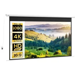 HOMCOM HOMCOM Beamer-Leinwand Elektrisch 266 x 149 cm 16:9 Projektionsleinwand, Metall