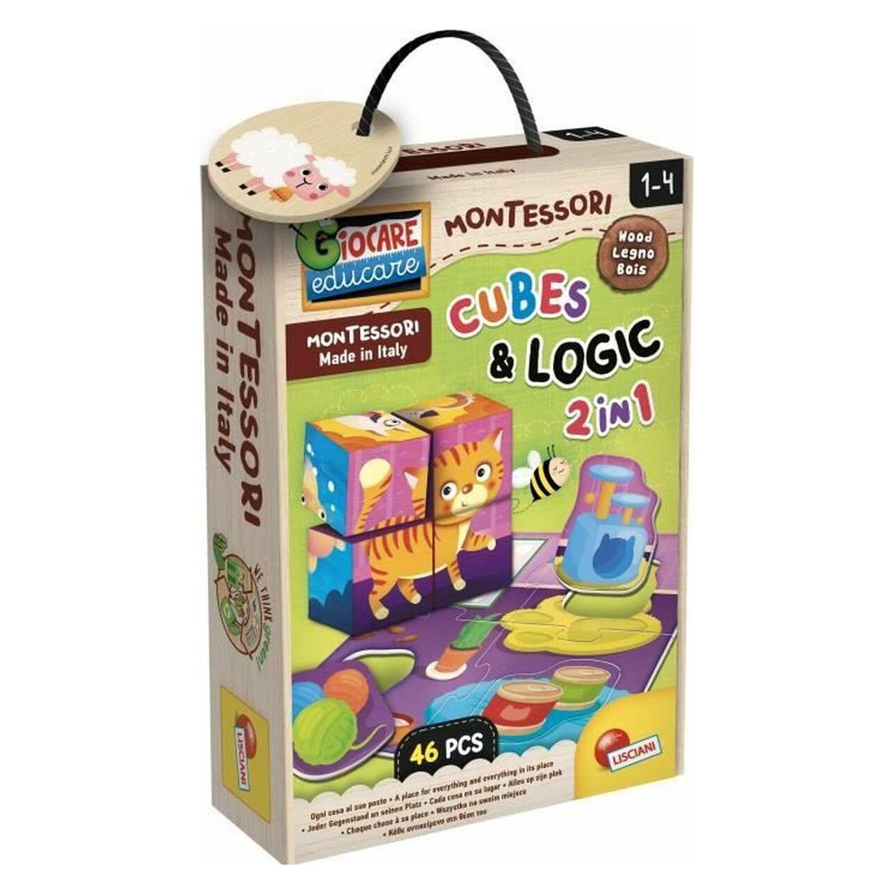 Lisciani Montessori Wood Cubes And Logic (Französisch, 2 - 3 Jahre) (7196879)