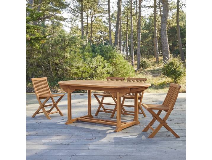 Ovaler Outdoor Tisch ausziehbar aus massiver Akazie 8/10 Pers. Capri - Natur - Acacia