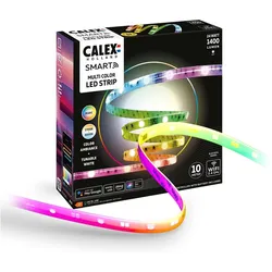 Calex, LED Streifen, Smart LED Strip - 10M, Slimme Lichtstrip, RGBIC+CCT, App bedienbaar, Binnengebruik, 24W (Mehrfarbig, RGBIC, 1000 cm, Indoor)
