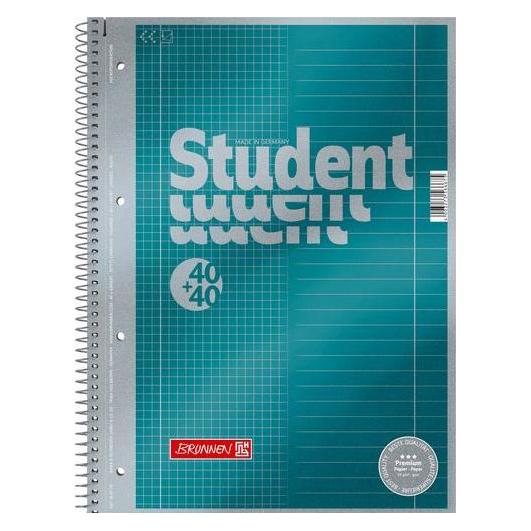 Brunnen Collegeblock Student 'Duo' (A4, Kariert, Liniert) (1067174)