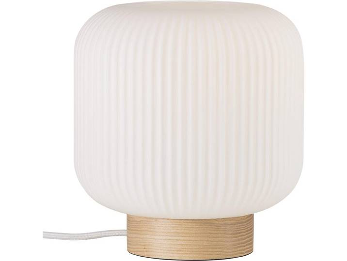 Milford lampe de table Ø 20 cm blanc/bois