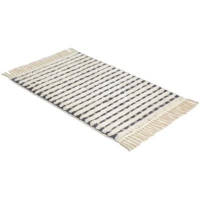 Badematte "»Bahamas Gitter«", beige (creme), H:20mm, Baumwolle, SCHÖNER WOHNEN-KOLLEKTION, Badematten, Badematte, waschbar, Baumwolle, Badvorleger mit Fransen, Badteppich