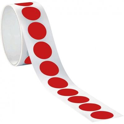 Aufkleber I Markierungspunkt, blanko, rot, Folie, selbstklebend, Ø 37mm, 100/Rolle