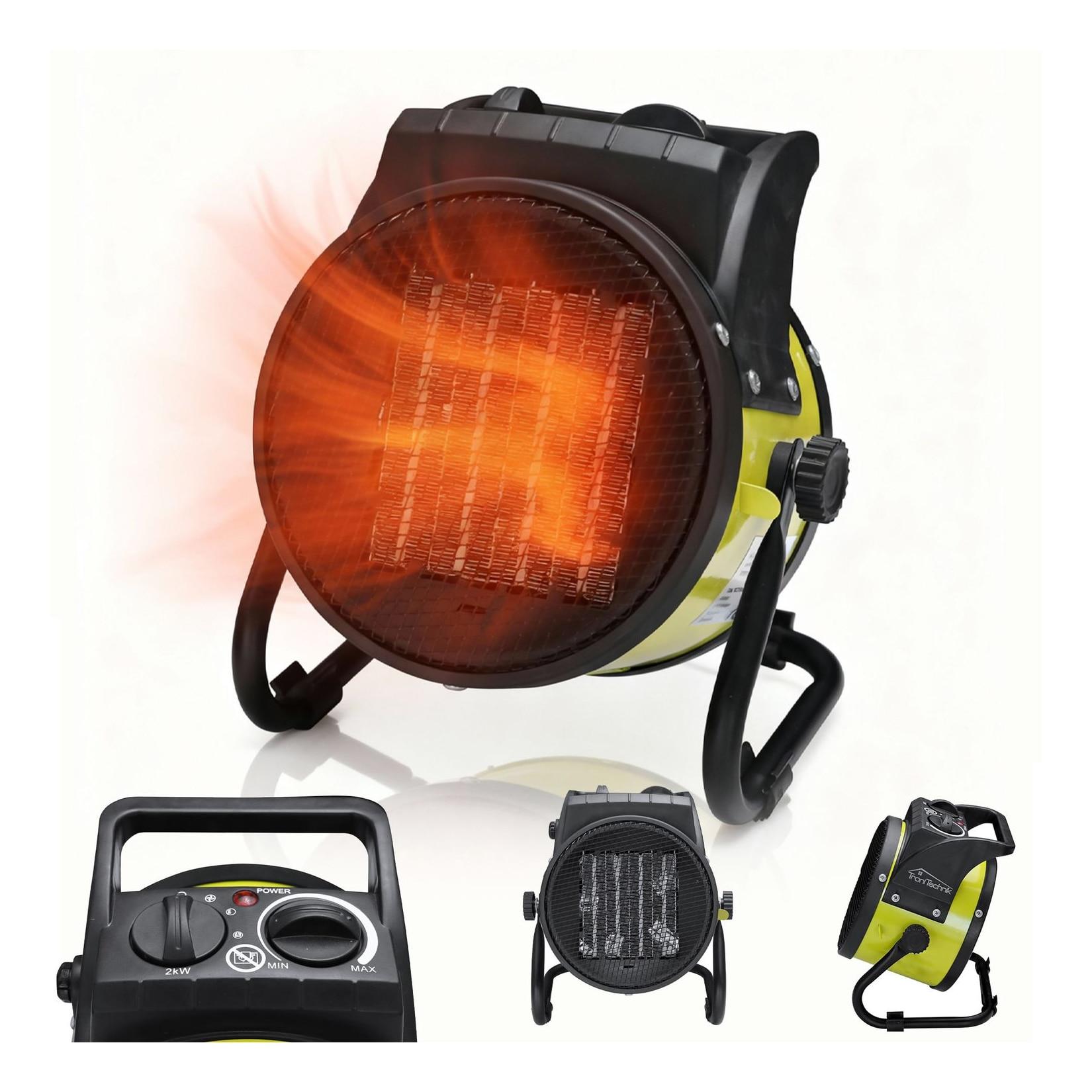 TroniTechnik® KH-502 Keramikheizer Heizlüfter Heizung 2.000 Watt, Tragegriff, PTC Keramik, stufenlose Thermosteuerung
