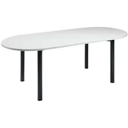 Geramöbel Konferenztisch 200x90 cm Oval grau, 200x72 cm