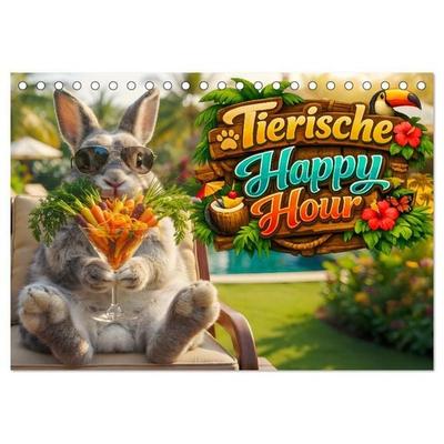 Tierische Happy Hour (Tischkalender 2027 DIN A5 quer), CALVENDO Monatskalender