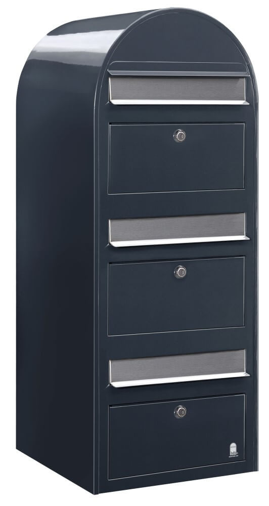 Bobi Brievenbus Trio 7016 i Wandmontage Donkergrijs