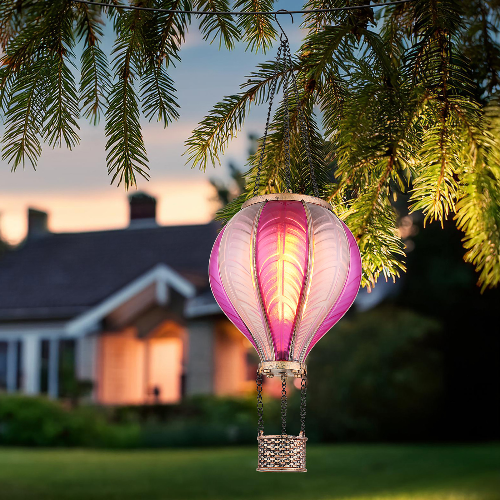 home24 Solarlamp roze Ø 14cm