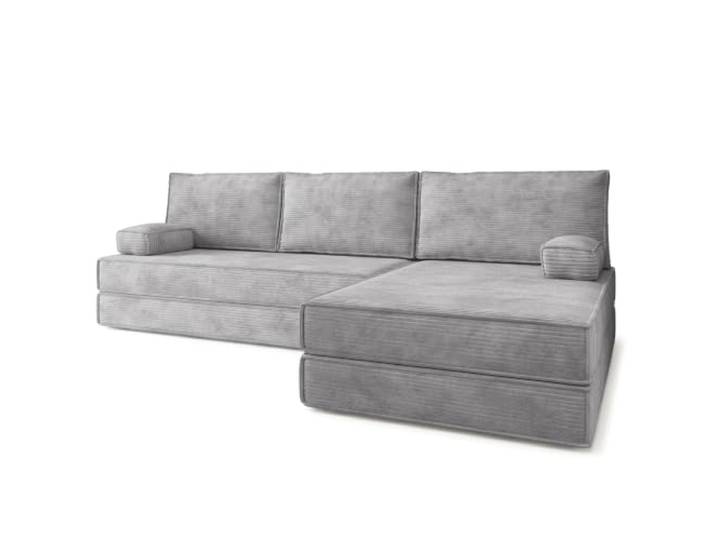 Masseno Schaumstoff-Ecksofas ANKO mit Schlaffunktion, Modulares Schlafsofa aus Schaumstoff, Klappbares Bodensofa, Boneless, Ohne Montage - Hellgrau, POSO 55