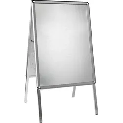 SPRINTIS Kundenstopper A1 Outdoor, silber, doppelseitiger Plakataufsteller 32 mm Profil & runde Ecken, Gehwegaufsteller außen für Plakate 59,4 x 84,1 cm, Aluminium