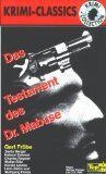 Werner Klingler - Das Testament des Dr. Mabuse [VHS] - Preis vom 08.10.2026 07:26:42 h