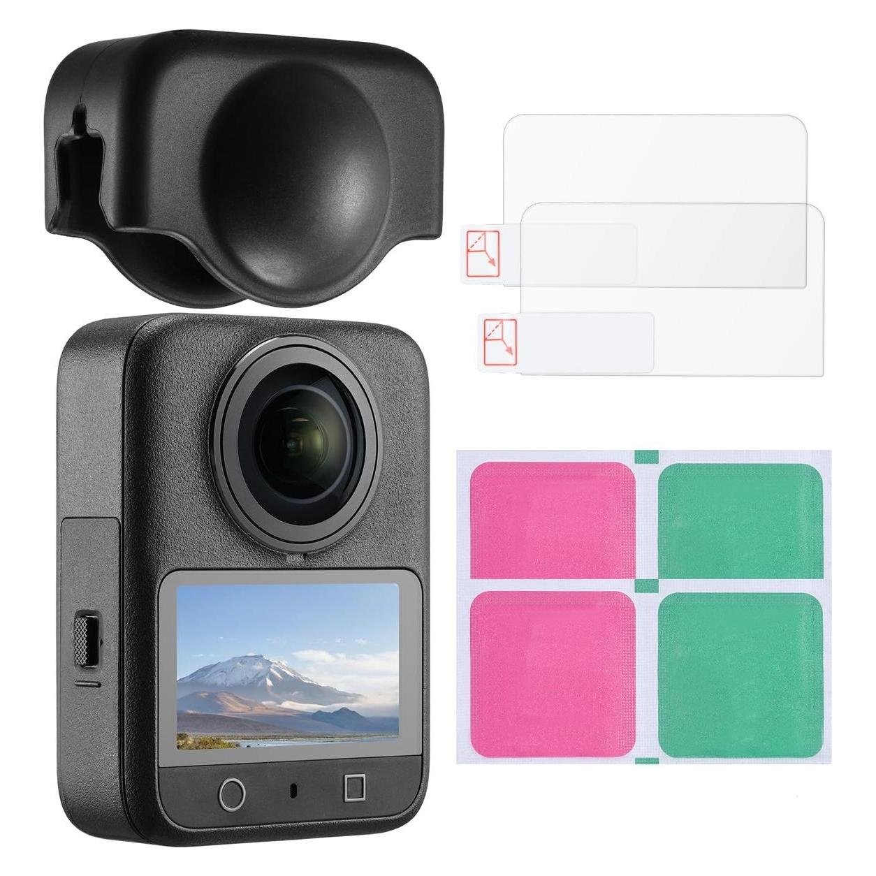 K&F Concept Dekielek Schutzhülle für Objektiv + 2x Schutzglas für den LCD-Bildschirm für DJI Osmo 360 / (78903547)