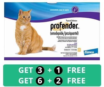 Profender Large Cats (1.12 Ml) 11-17.6 Lbs 3 Doses + 1 Free