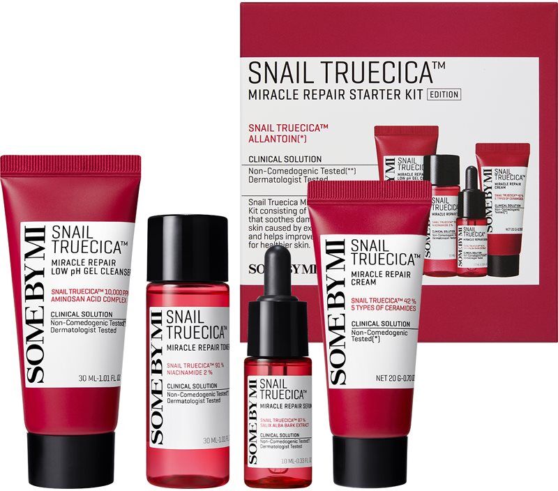 Some By Mi Snail Truecica Miracle Repair Starter Kit Geschenkset für empfindliche Haut mit Neigung zu Akne