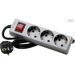Kopp 129743008 3-fach Steckdosenleiste, Schalter, Farbe: titan  - 10 Stück