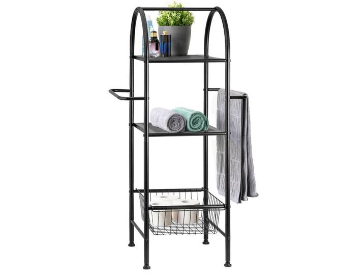 bremermann Bad-Standregal, schwarz, Stahl, Schwarz, Metall, 52.5x100x37 cm, Badezimmer, Badezimmerregale, Badregale