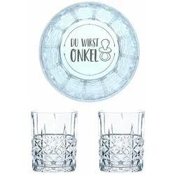Nachtmann Whiskyglas Gravur Du Wirst Onkel, Whiskeygläser Set, Gravur, Geschenk, Kristallglas, 345 ml, 2er Set