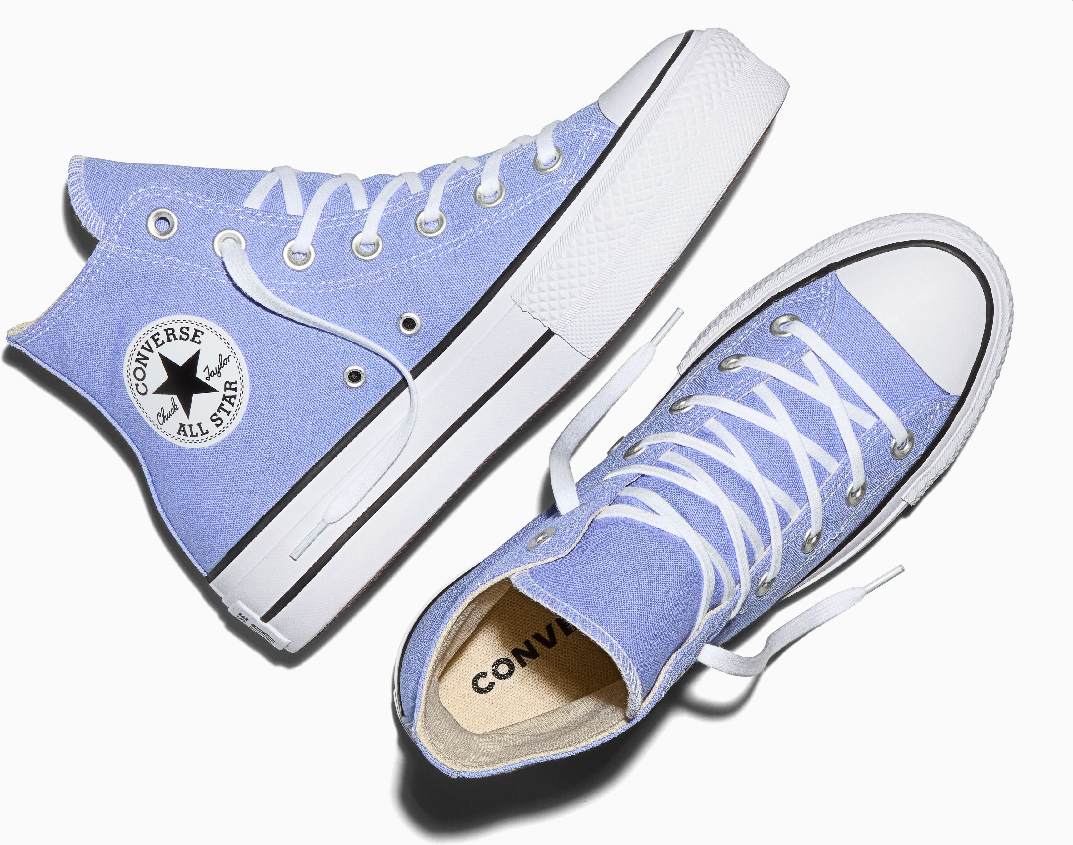 Sneaker CONVERSE "CHUCK TAYLOR ALL STAR LIFT PLATFOR", Damen, Gr. 42,5, blau (very peri, weiß, schwarz), Textil, Schuhe Sneaker very peri, weiß, schwarz 42,5