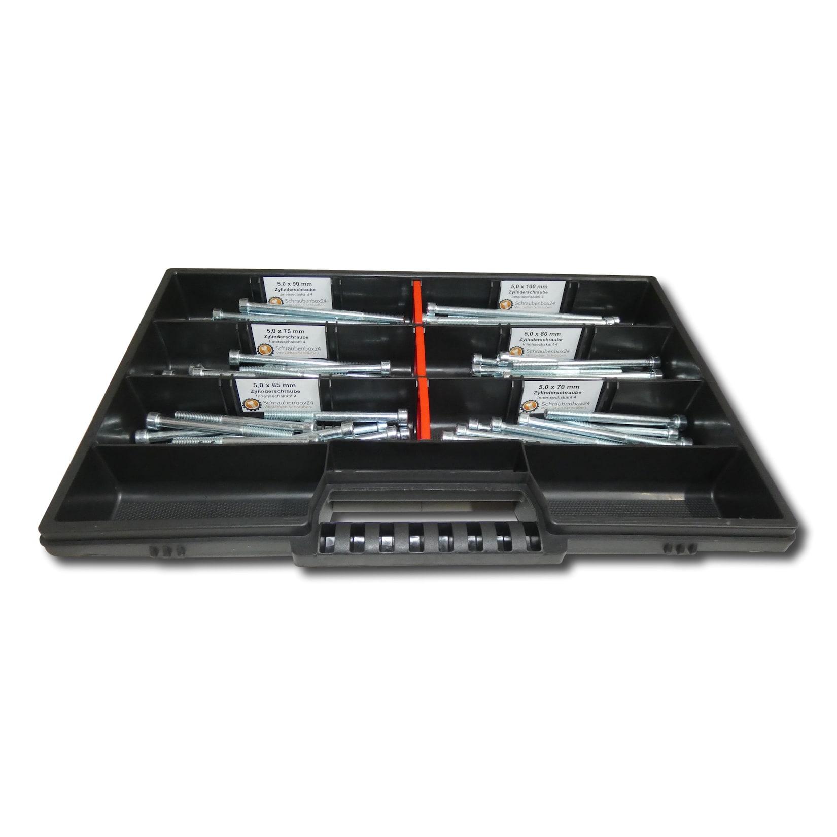 90 tlg Zylinderschrauben Sortiment M5 // 65mm-100mm Schrauben Set Schraubenbox DIN 912/ISO4762 Bolzen Vollgewindeschrauben Maschinenschrauben Gewindeschrauben Zylinderkopfschrauben