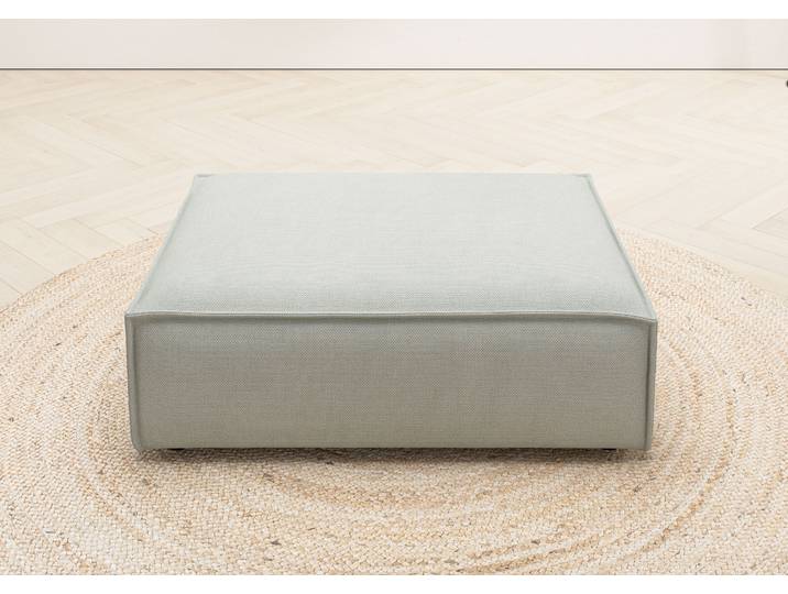 Hockerbank, Silber, 90x43x120 cm, 100% Polyester, Erweiterbar, Modern