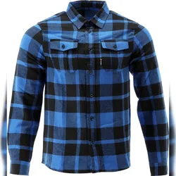 TRIZERATOP Chemise en flanelle, chemise de bûcheron, chemise de travail bleue/noire, taille L