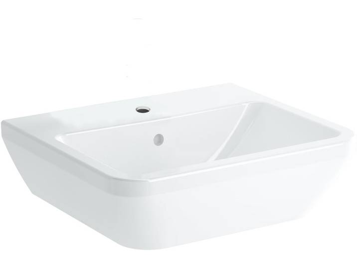 Integra Lavabo suspendu 50x43 cm avec trou pour robinetterie au milieu, Blanc (7048-003-0001)