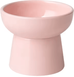 Inspire Curations ElevaBowl Ceramic Raised Pet Feeding Bowl 300ml pink