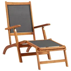Helloshop26 - Gartenliege/Deckstuhl aus massivem Akazienholz und Textilene 02_0011890