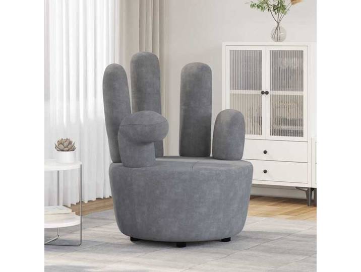 Chaise en forme de main Gris Velours