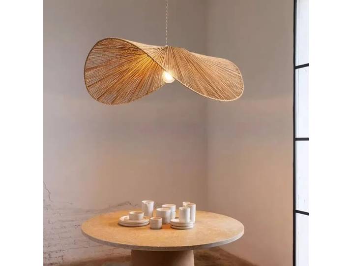 Lustre en rotin fait main, luminaire suspendu nordique pour salon, salle à manger, loft, lampe suspendue minimaliste