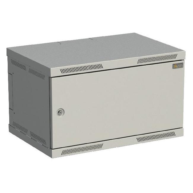 Solarix Wall-mounted distribution cabinet SENSA 6U 400mm, sheet metal door, RAL 7035, SENSA-6U-64-21-G (83000080L)