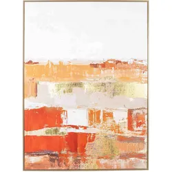 Bild Sunset Leinwand, modern, Hochformat 90x140 cm, Rahmen in Gold, Orange und Weiß