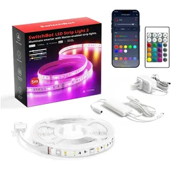 SwitchBot, LED Streifen, LED Strip Light 3 (Kaltweiss, RGB, Warmweiss, 500 cm, Indoor)