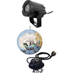 Eurolite 50101856 LED Discokugel-Set mit LED-Beleuchtung, mit Motor 20 cm