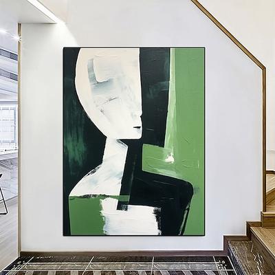 Figur, abstrakte Gemälde, handgemalte Gesichter, modernes Ölgemälde, handgefertigte Wandbehänge, Kunst, schlichtes Design, Leinwand, Bilderrahmen, Kunstwerk, Küchendekoration, großes Kunstwerk,