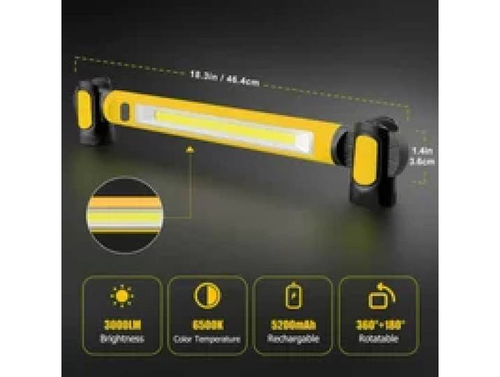 Superheldere magnetische werklamp Ingebouwde 5200 mAh oplaadbare batterij Underhood werklampbalk voor autoreparatie Buitenverlichting