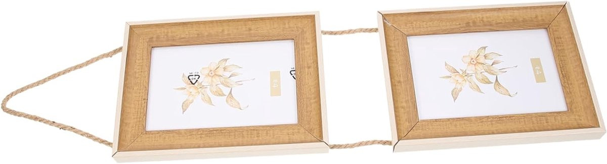 Hangende Fotolijst Collage Frame in Vintage Stijl - Lichtbruin - 59 x 15 cm