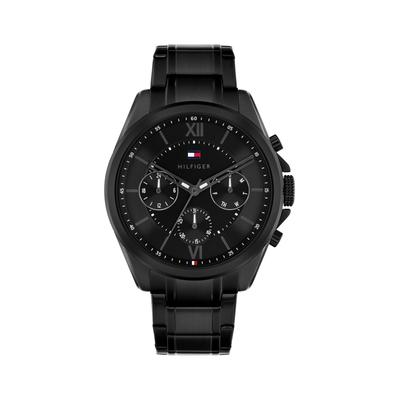 Multifunktionsuhr TOMMY HILFIGER "Gift Set", schwarz, Armbanduhren, Herren, Quarzuhr, Armbanduhr, Herrenuhr, Edelstahlarmband