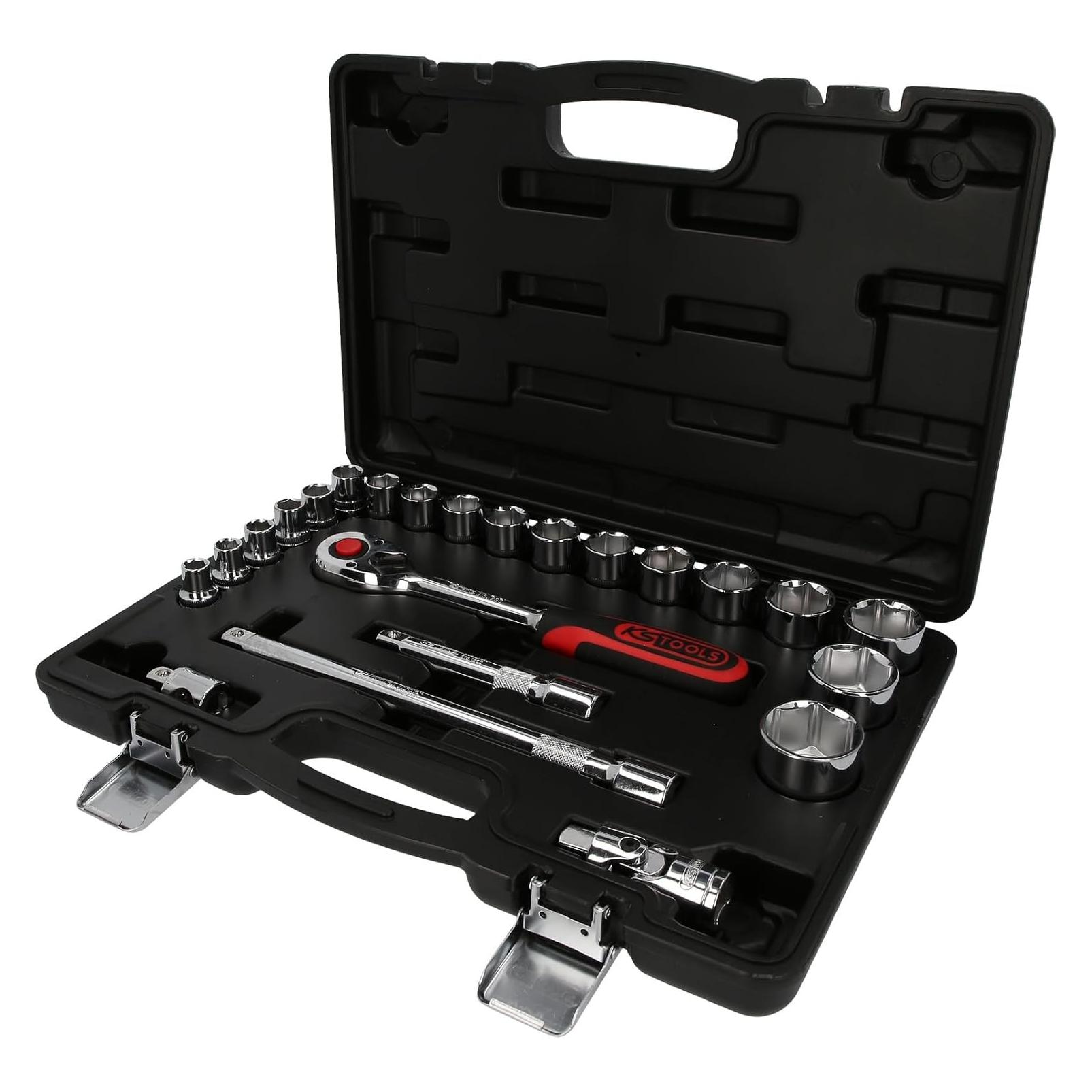 KS Tools 1/2" CHROMEplus Steckschlüssel-Satz, 23 Teile, Flank Traction (918.0623)